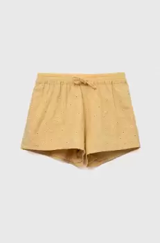 United Colors of Benetton pantaloni scurti din bumbac pentru bebelusi culoarea bej, neted, talie reglabila imagine