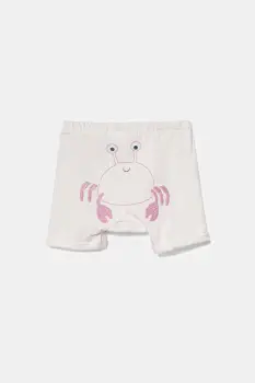 United Colors of Benetton pantaloni scurti din bumbac pentru bebelusi culoarea roz, cu imprimeu, 3MI5A900H imagine