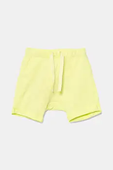 United Colors of Benetton pantaloni scurti din bumbac pentru bebelusi culoarea verde, cu imprimeu, 3MI5A900H imagine