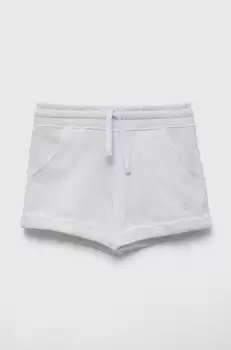 United Colors of Benetton pantaloni scurti din bumbac pentru copii culoarea alb, neted, talie reglabila imagine