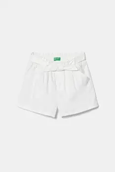 United Colors of Benetton pantaloni scurti din bumbac pentru copii culoarea alb, uni, 47RGG9030 imagine