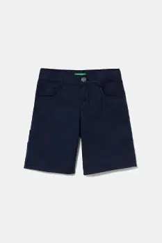 United Colors of Benetton pantaloni scurti din bumbac pentru copii culoarea bleumarin, talie reglabila, 47RGG901Y imagine