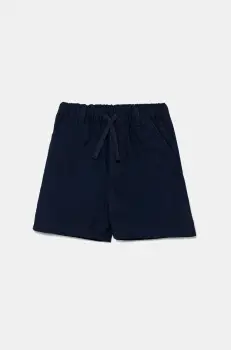 United Colors of Benetton pantaloni scurti din bumbac pentru copii culoarea bleumarin, talie reglabila, 4AC7G902O imagine