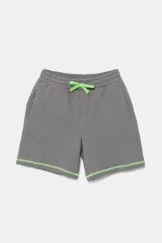 United Colors of Benetton pantaloni scurti din bumbac pentru copii culoarea gri, talie reglabila, 38OHG901V imagine