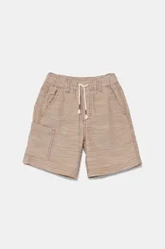 United Colors of Benetton pantaloni scurti din bumbac pentru copii culoarea maro, melanj, talie reglabila, 4ZZSC9044 imagine