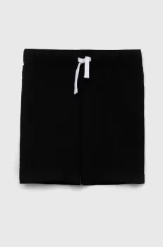 United Colors of Benetton pantaloni scurti din bumbac pentru copii culoarea negru, neted, talie reglabila imagine