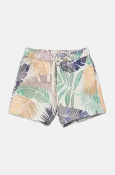 United Colors of Benetton pantaloni scurti din bumbac pentru copii culoarea portocaliu, cu imprimeu, talie reglabila, 35UJC903F imagine