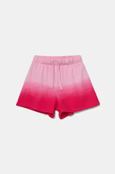 United Colors of Benetton pantaloni scurti din bumbac pentru copii culoarea roz, cu imprimeu, talie reglabila, 3NPDC903G imagine