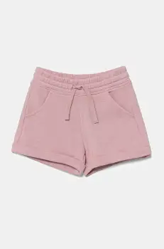 United Colors of Benetton pantaloni scurti din bumbac pentru copii culoarea roz, uni, talie reglabila, 3J68C901C imagine
