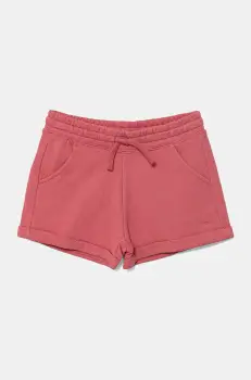 United Colors of Benetton pantaloni scurti din bumbac pentru copii culoarea roz, uni, talie reglabila, 3J68C901C imagine