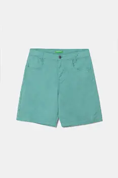 United Colors of Benetton pantaloni scurti din bumbac pentru copii culoarea turcoaz, 47RGC902U imagine