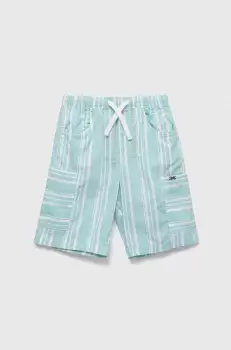 United Colors of Benetton pantaloni scurti din bumbac pentru copii culoarea turcoaz, modelator, talie reglabila imagine