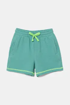 United Colors of Benetton pantaloni scurti din bumbac pentru copii culoarea turcoaz, talie reglabila, 38OHG901V imagine