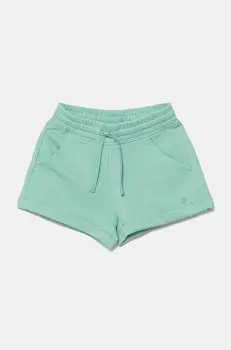 United Colors of Benetton pantaloni scurti din bumbac pentru copii culoarea turcoaz, uni, talie reglabila, 3J68C901C imagine