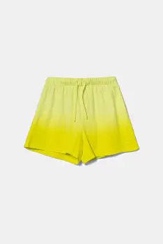 United Colors of Benetton pantaloni scurti din bumbac pentru copii culoarea verde, cu imprimeu, talie reglabila, 3NPDC903G imagine