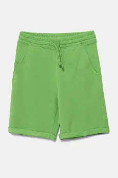 United Colors of Benetton pantaloni scurti din bumbac pentru copii culoarea verde, talie reglabila, 3J68C901G imagine