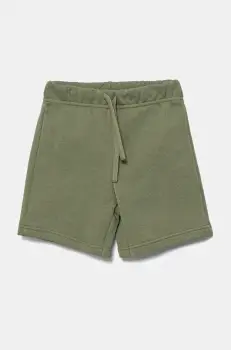 United Colors of Benetton pantaloni scurti din bumbac pentru copii culoarea verde, talie reglabila, 3J70G900P imagine