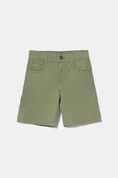 United Colors of Benetton pantaloni scurti din bumbac pentru copii culoarea verde, talie reglabila, 47RGG901Y imagine