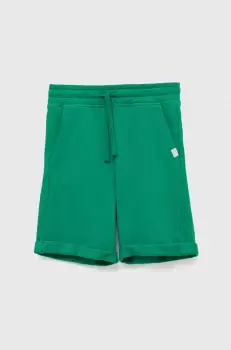 United Colors of Benetton pantaloni scurti din bumbac pentru copii culoarea verde, talie reglabila imagine