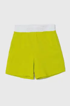 United Colors of Benetton pantaloni scurti din bumbac pentru copii culoarea verde, talie reglabila imagine