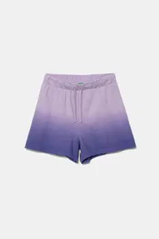 United Colors of Benetton pantaloni scurti din bumbac pentru copii culoarea violet, cu imprimeu, talie reglabila, 3NPDC903G imagine