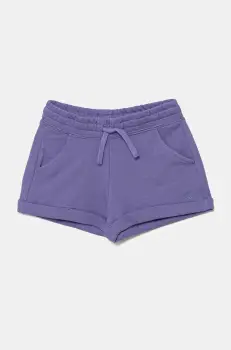 United Colors of Benetton pantaloni scurti din bumbac pentru copii culoarea violet, uni, talie reglabila, 3J68C901C imagine