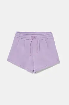 United Colors of Benetton pantaloni scurti din bumbac pentru copii culoarea violet, uni, talie reglabila, 3J70G901R imagine