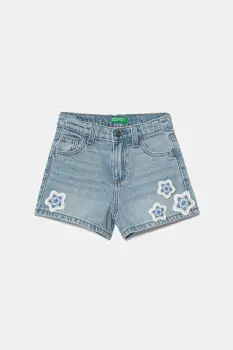 United Colors of Benetton pantaloni scurti din denim pentru copii cu imprimeu, 42MHG902W imagine