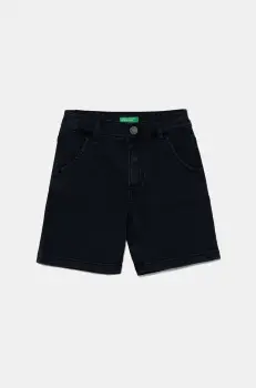 United Colors of Benetton pantaloni scurti din denim pentru copii culoarea bleumarin, talie reglabila, 4QNJG902M imagine