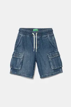 United Colors of Benetton pantaloni scurti din denim pentru copii talie reglabila, 4KEHG902Q imagine