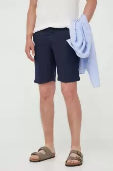 United Colors of Benetton pantaloni scurti din in culoarea albastru marin imagine