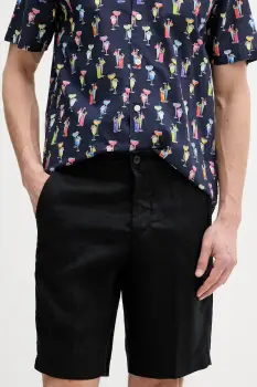 United Colors of Benetton pantaloni scurti din in culoarea bej imagine