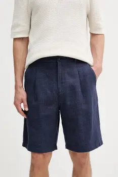 United Colors of Benetton pantaloni scurti din in culoarea bleumarin, 43B3U9010 imagine