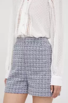 United Colors of Benetton pantaloni scurti femei, culoarea albastru marin, modelator, high waist imagine