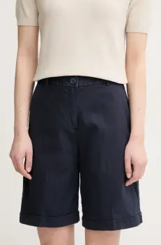 United Colors of Benetton pantaloni scurti femei, culoarea bleumarin, uni, high waist, 4CDRD901W imagine