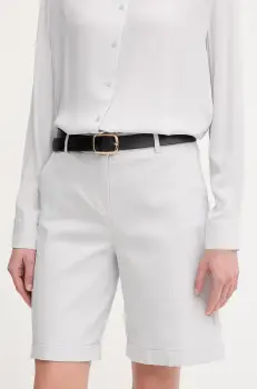 United Colors of Benetton pantaloni scurti femei, culoarea gri, uni, high waist, 4CDRD901W imagine