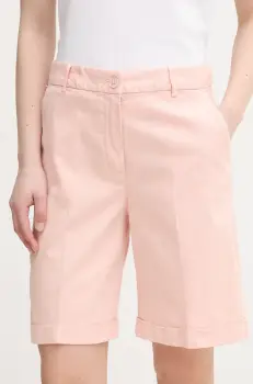 United Colors of Benetton pantaloni scurti femei, culoarea roz, uni, high waist, 4CDRD901W imagine