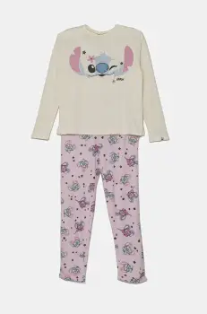 United Colors of Benetton pijama copii culoarea bej, modelator, 3Y5E0P08E imagine