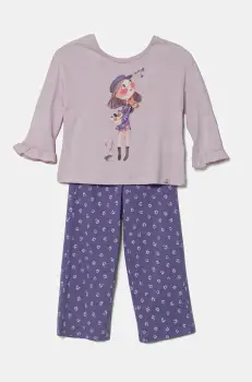 United Colors of Benetton pijama copii culoarea violet, modelator, 3Y5E0P08B imagine