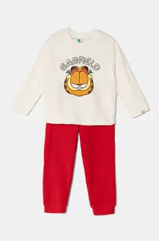 United Colors of Benetton pijama culoarea bej, cu imprimeu, 3DFQ0P07S imagine