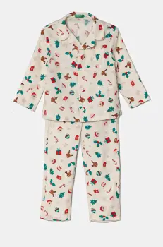 United Colors of Benetton pijama culoarea bej, modelator, 4XPR0P008 imagine