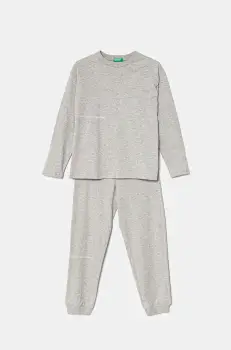 United Colors of Benetton pijama culoarea gri, 30960P08D imagine