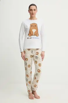 United Colors of Benetton pijama culoarea gri, 3DKE3P04C imagine
