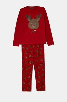United Colors of Benetton pijama culoarea rosu, modelator, 3DFQ0P08N imagine