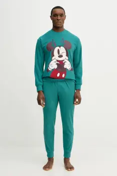 United Colors of Benetton pijama culoarea verde, cu imprimeu, 3I474P032 imagine