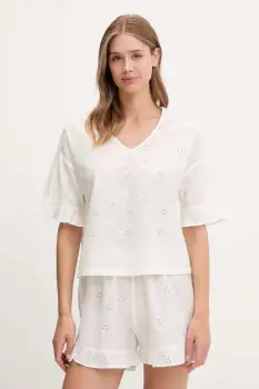 United Colors of Benetton pijamale de bumbac culoarea alb, bumbac, 4SHX3P03X imagine