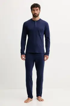 United Colors of Benetton pijamale de bumbac uni, 3VD04P02W imagine