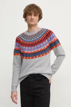 United Colors of Benetton pulover barbati, culoarea gri, 1144K108V imagine