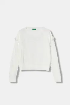 United Colors of Benetton pulover copii culoarea alb, light, 13HHC108W imagine