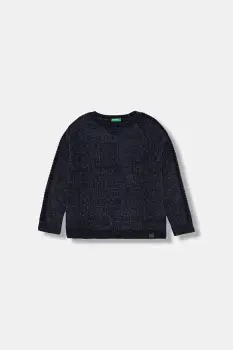 United Colors of Benetton pulover copii culoarea bleumarin, calduros, 16CLC108T imagine